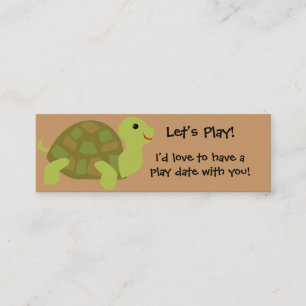 KRW Custom Cute Turtle Play Date Card Contactkaartje