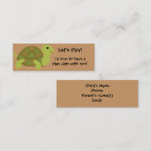 KRW Custom Cute Turtle Play Date Card Contactkaartje (Voorkant / Achterkant)