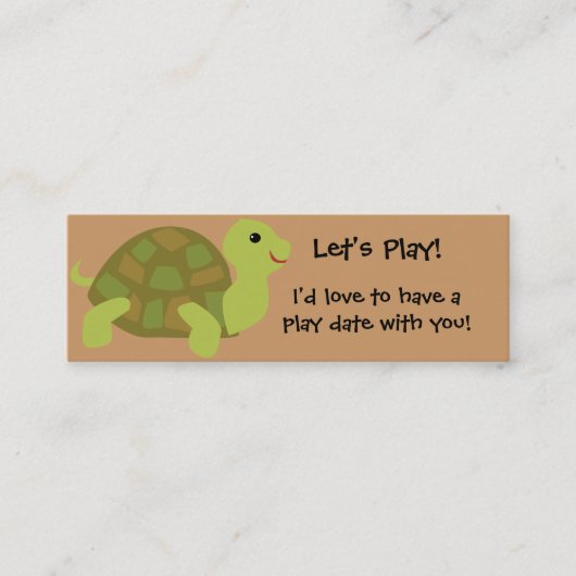 KRW Custom Cute Turtle Play Date Card Contactkaartje (Voorkant)