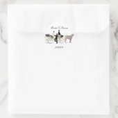 KRW Custom Elegant Paard Getrokken Vervoer Bruilof Ronde Sticker (Tas)