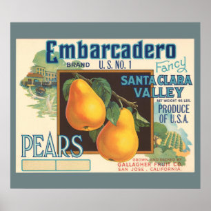 KRW CUSTOM Embarcadero Pears  Kratellabel Poster