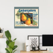 KRW CUSTOM Embarcadero Pears  Kratellabel Poster (Thuiskantoor)