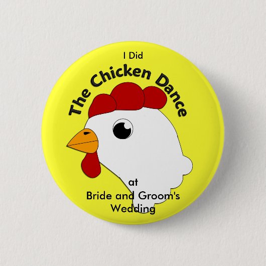 KRW Custom Funny Chicken Dance Wedding Ronde Button 5,7 Cm (Voorkant)