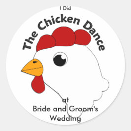 KRW Custom Grappige Kip Dans Bruiloft Ronde Sticker