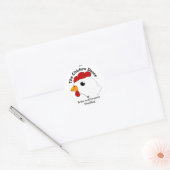KRW Custom Grappige Kip Dans Bruiloft Ronde Sticker (Envelop)