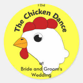 KRW Custom Grappige Kip Dans Bruiloft Ronde Sticker