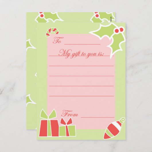 KRW Custom Holiday Gift Kaart (Voorkant / Achterkant)