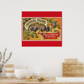 KRW CUSTOM Imperial Plum Fruit Crate Label Poster (Keuken)