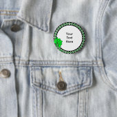 KRW Custom Irish Shamrock Circle Ronde Button 5,7 Cm (In situ)