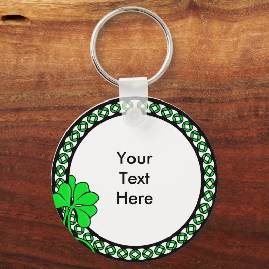 KRW Custom Irish Shamrock Circle Sleutelhanger (Voorkant)