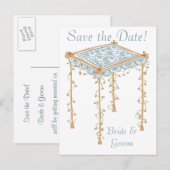 KRW Custom Joodse bruiloft luifel Save the Date Aankondigingskaart (Voorkant / Achterkant)