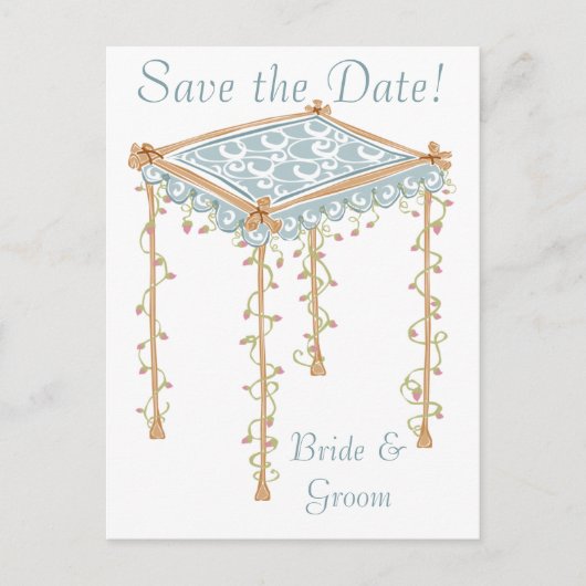 KRW Custom Joodse bruiloft luifel Save the Date Aankondigingskaart (Voorkant)