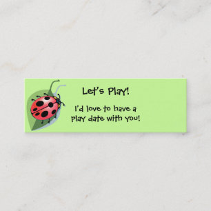KRW Custom Lady Bug Play Date Card Contactkaartje