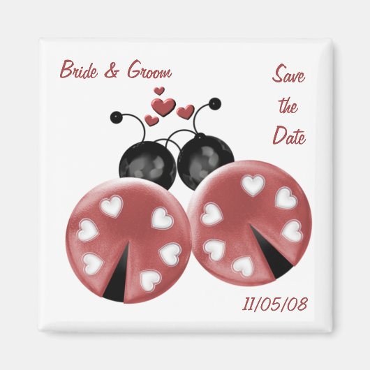 KRW Custom Love Bugs Save the Date Wedding Magneet (Voorkant)