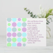 KRW Custom Modern Spots Bat Mitzvah Uitnodiging (Staand voorkant)