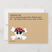 KRW Custom Pink Pirate Birthday Party Kaart (Achterkant)