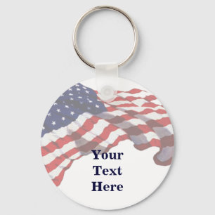 KRW Custom Text American Flag Sleutelhanger
