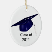 KRW Custom Text Blue Graduing Cap Ornament (Rechts)