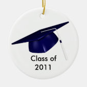 KRW Custom Text Blue Graduing Cap Ornament (Voorkant)