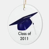 KRW Custom Text Blue Graduing Cap Ornament (Links)