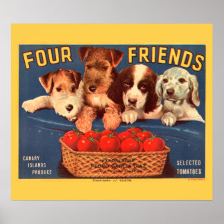 KRW CUSTOM Vier Vrienden  tomatenetiket Poster