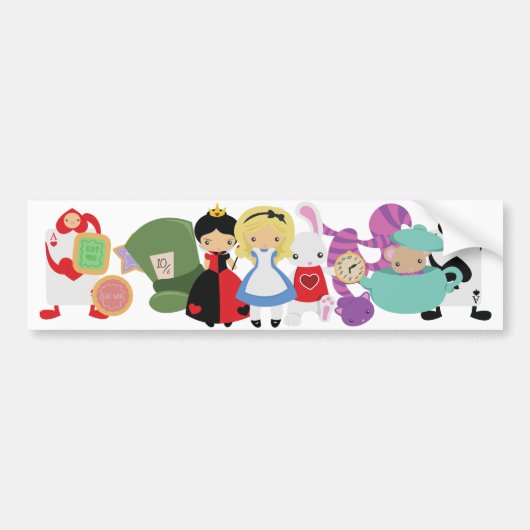 KRW Cute Alice in Wonderland Group Bumpersticker (Voorkant)