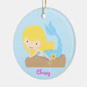 KRW Cute Blue Mermaid Custom Ornament (Links)