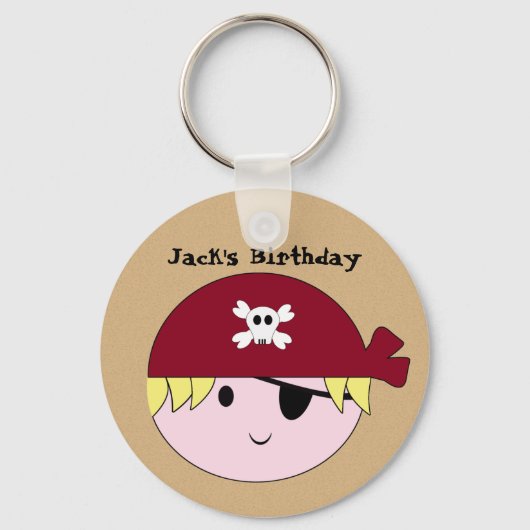 KRW Cute Custom Pirate Birthday Sleutelhanger (Voorkant)