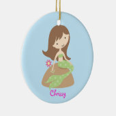 KRW Cute Green Mermaid Custom Ornament (Rechts)