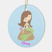 KRW Cute Green Mermaid Custom Ornament (Links)