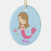 KRW Cute Pink Mermaid Custom Ornament (Rechts)