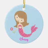KRW Cute Pink Mermaid Custom Ornament (Voorkant)