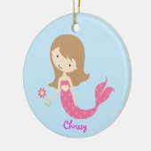 KRW Cute Pink Mermaid Custom Ornament (Links)