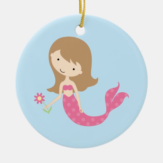 KRW Cute Pink Mermaid Ornament (Voorkant)