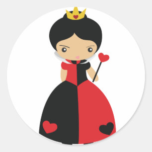 KRW Cute Queen of Hearts Ronde Sticker