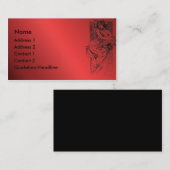 KRW dame op rood Visitekaartje (Voorkant / Achterkant)