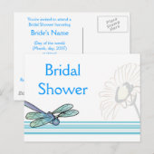 KRW Dragonfly Custom Bruids Douche Uitnodiging Briefkaart (Voorkant / Achterkant)
