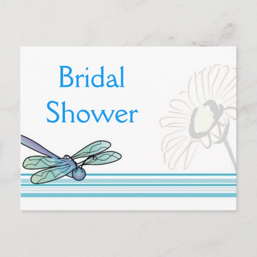 KRW Dragonfly Custom Bruids Douche Uitnodiging Briefkaart (Voorkant)