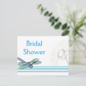 KRW Dragonfly Custom Bruids Douche Uitnodiging Briefkaart (Staand voorkant)