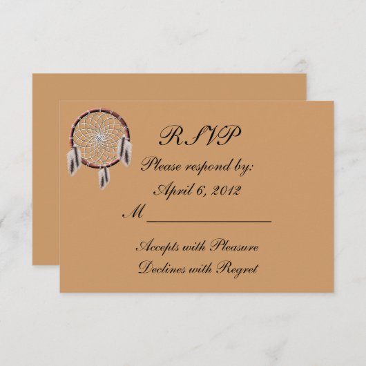 KRW Dreamweaver Native American Wedding RSVP (Voorkant / Achterkant)