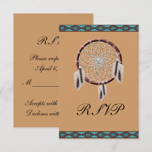 KRW Dreamweaver Native American Wedding RSVP (Voorkant / Achterkant)