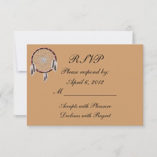 KRW Dreamweaver Native American Wedding RSVP Kaartje (Voorkant)