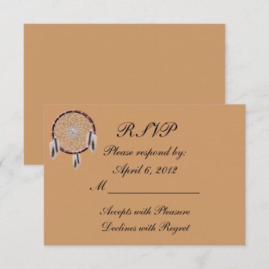 KRW Dreamweaver Native American Wedding RSVP Kaartje (Voorkant / Achterkant)