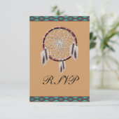 KRW Dreamweaver Native American Wedding RSVP Kaartje (Staand voorkant)