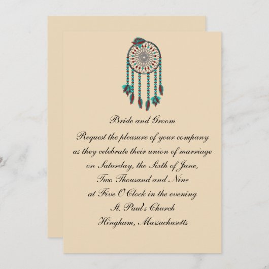 KRW Drocatcher Custom Wedding Invitation Kaart (Voorkant / Achterkant)