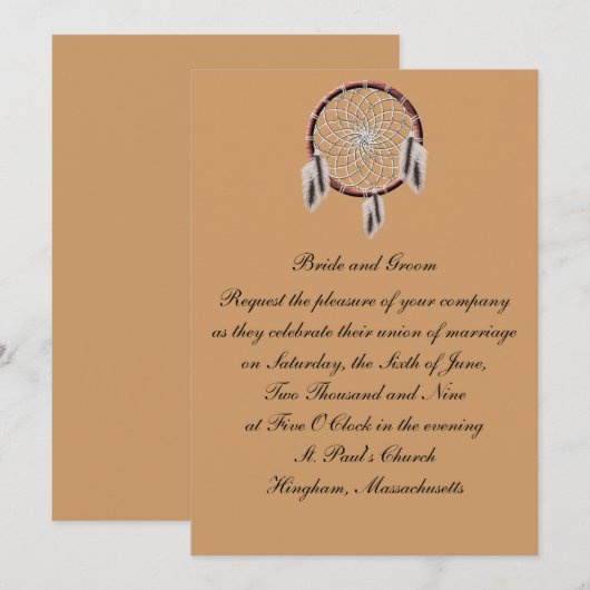 KRW Drocatcher Custom Wedding Invitation Kaart (Voorkant / Achterkant)