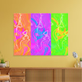 KRW Electric Funk Abstract Art Triptiek Canvas Afdruk (Insitu (Woonkamer))