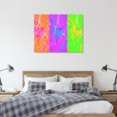 KRW Electric Funk Abstract Art Triptiek Canvas Afdruk (Insitu (Slaapkamer))