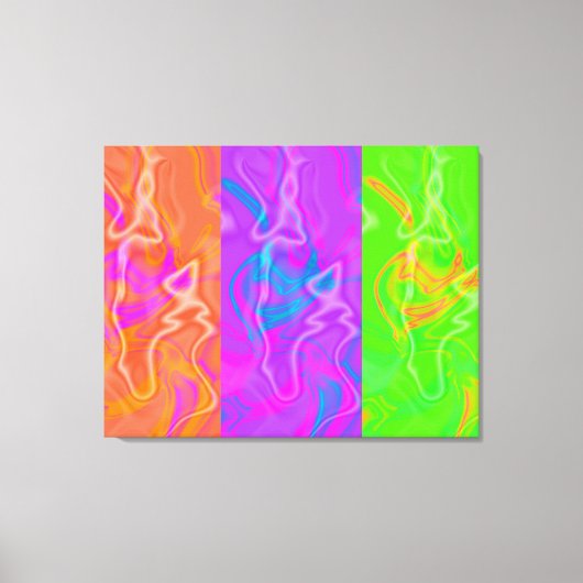 KRW Electric Funk Abstract Art Triptiek Canvas Afdruk (Voorkant)