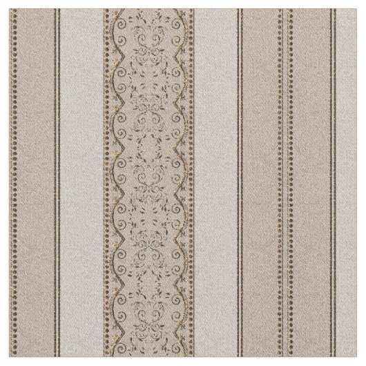 KRW elegant beige Scroll Stripe Fabric Stof (Close Up)